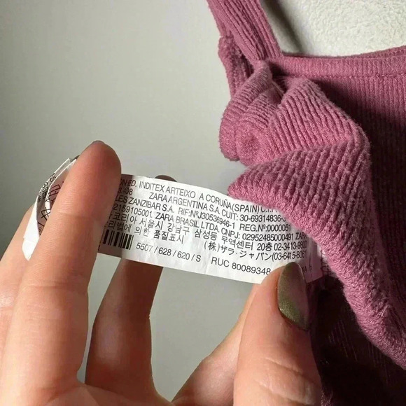 Zara berry ribbed  crop top/bra S - Picture 5 of 5